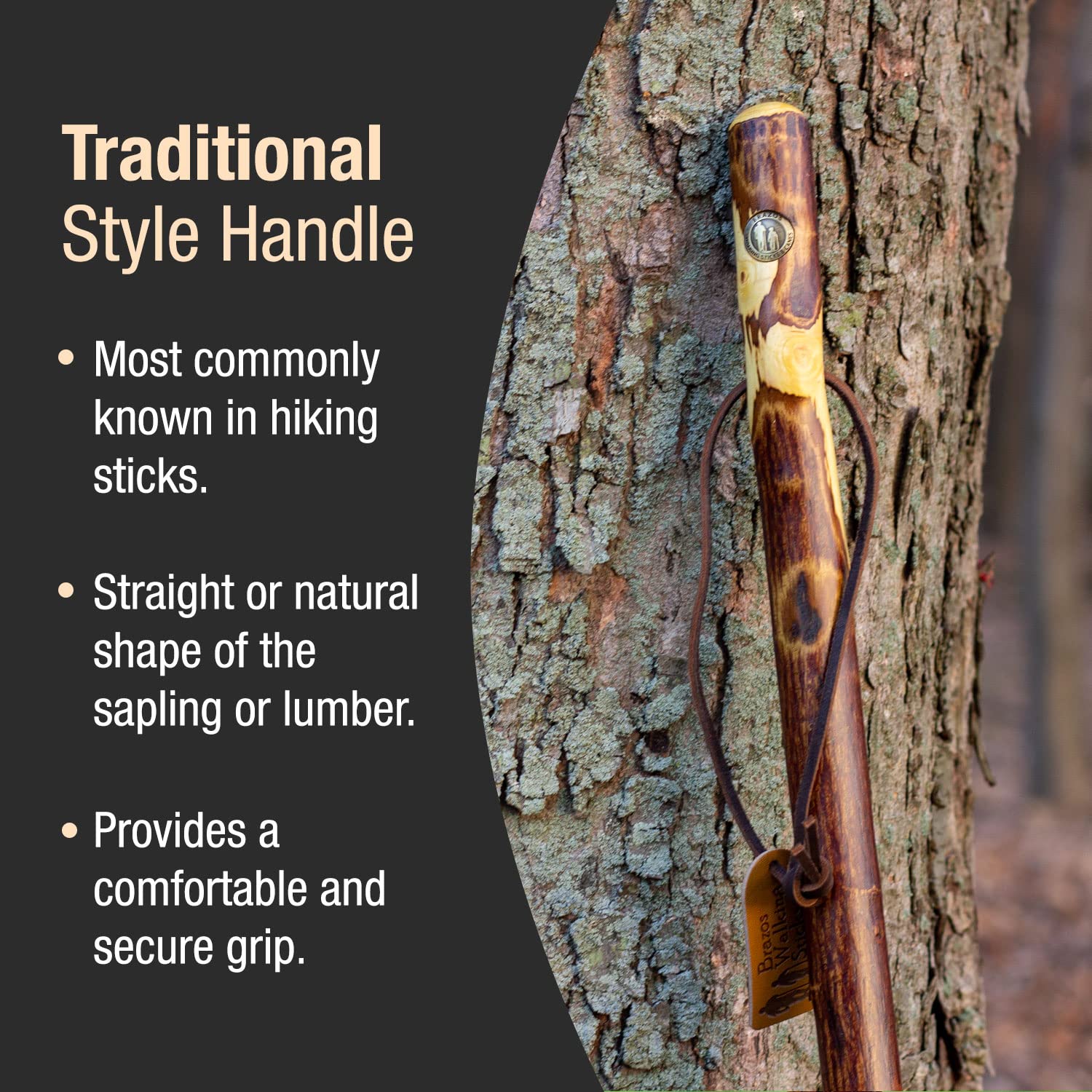 Walking Stick Brazos Free Form Wood 58 Inch Height Ironwood