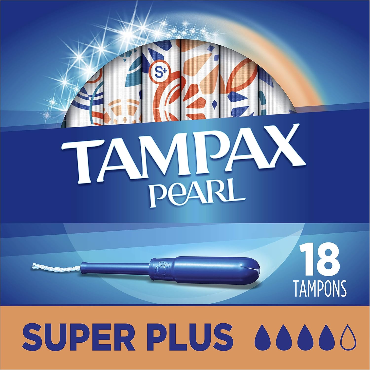 tampon tampax pearl super plus absorbency plastic applicator individually wrapped packaging type box