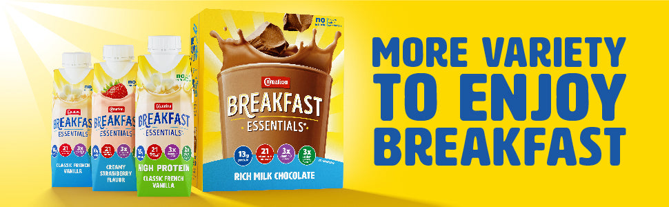 Oral Supplement Carnation Breakfast Essentials Rich Milk Chocolate / Classic French Vanilla / Strawberry Sensation Flavor Powder 1.26 oz. Individual Packet