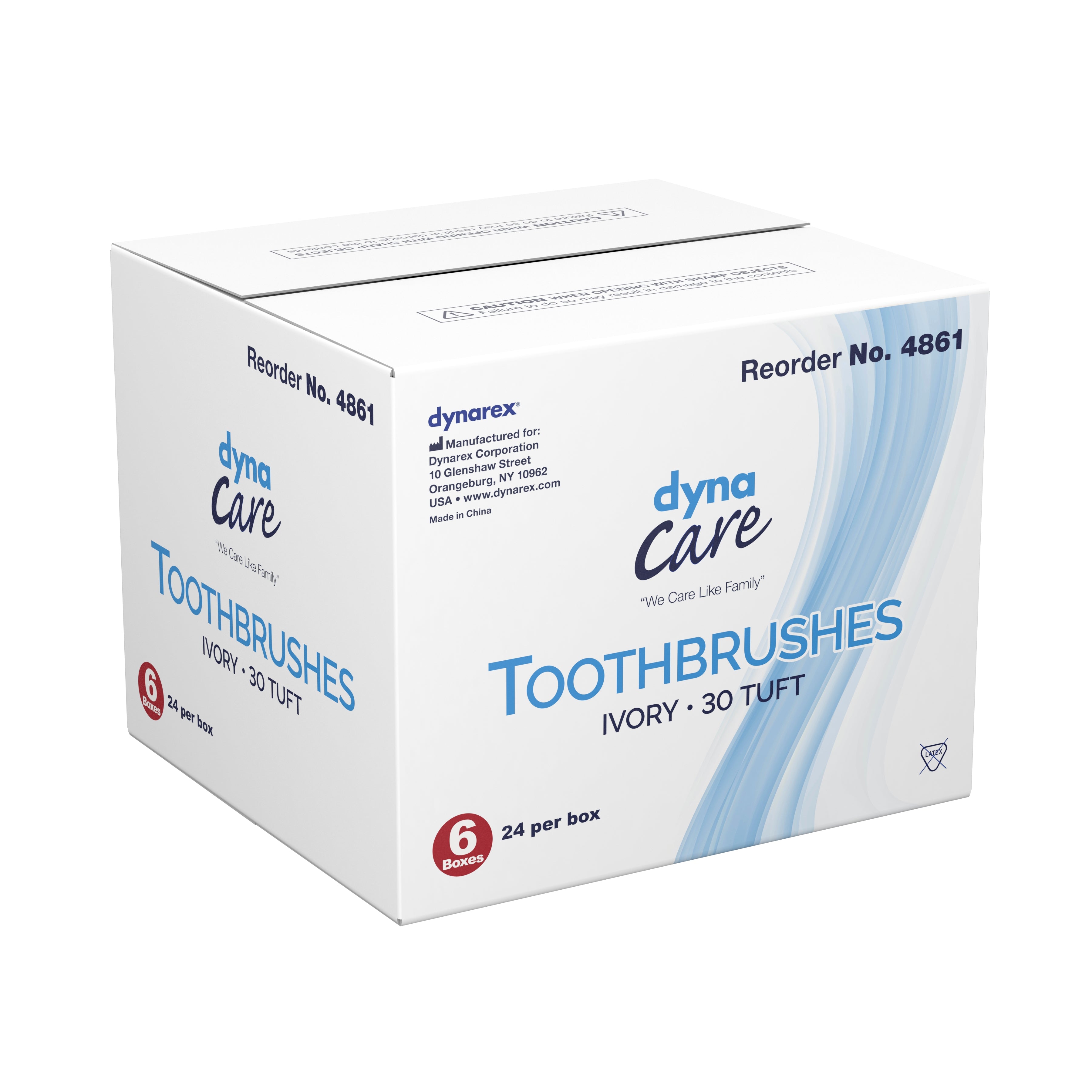 Toothbrush Dynarex White Adult Soft, Packaging Type- Box