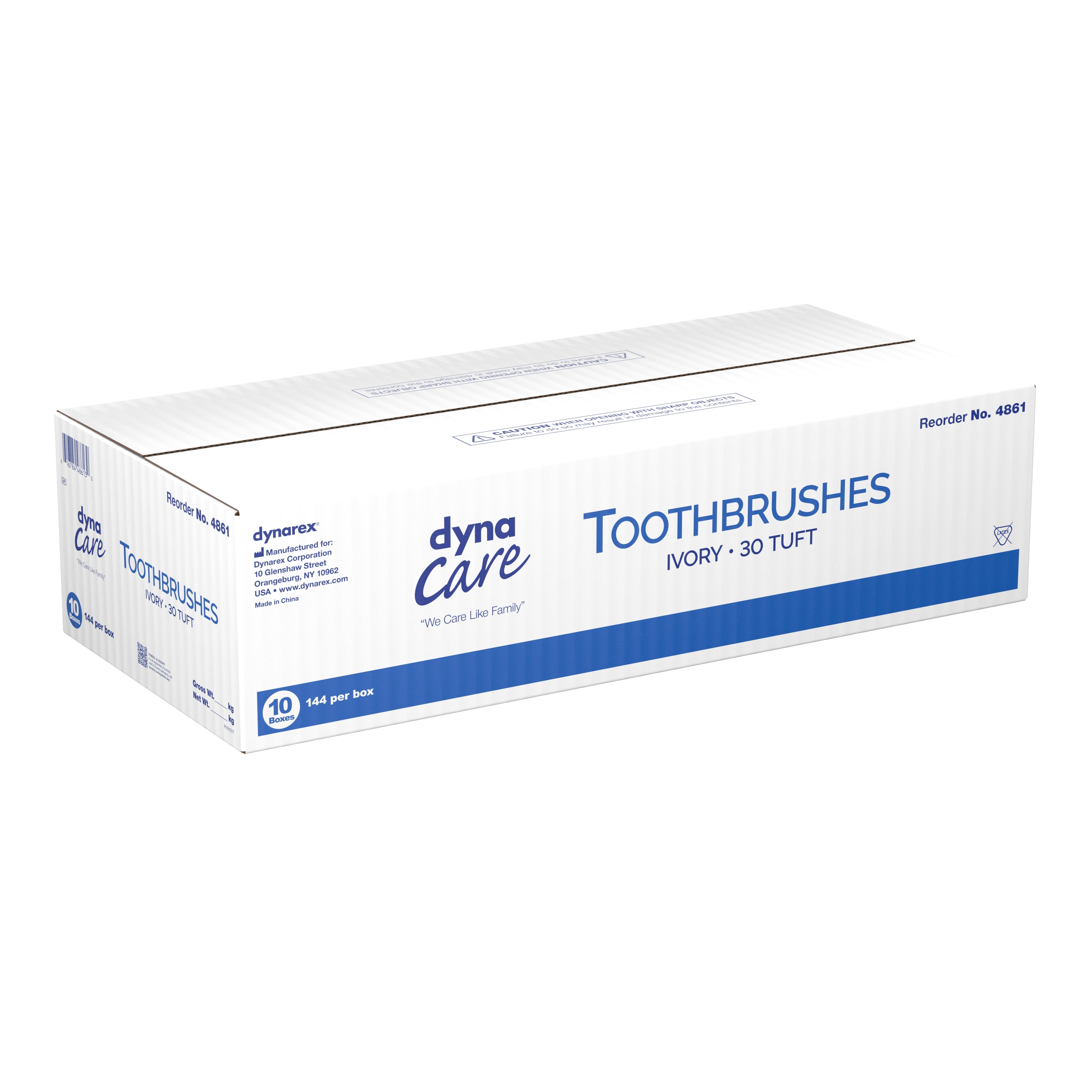 Toothbrush Dynarex White Adult Soft, Packaging Type- Box