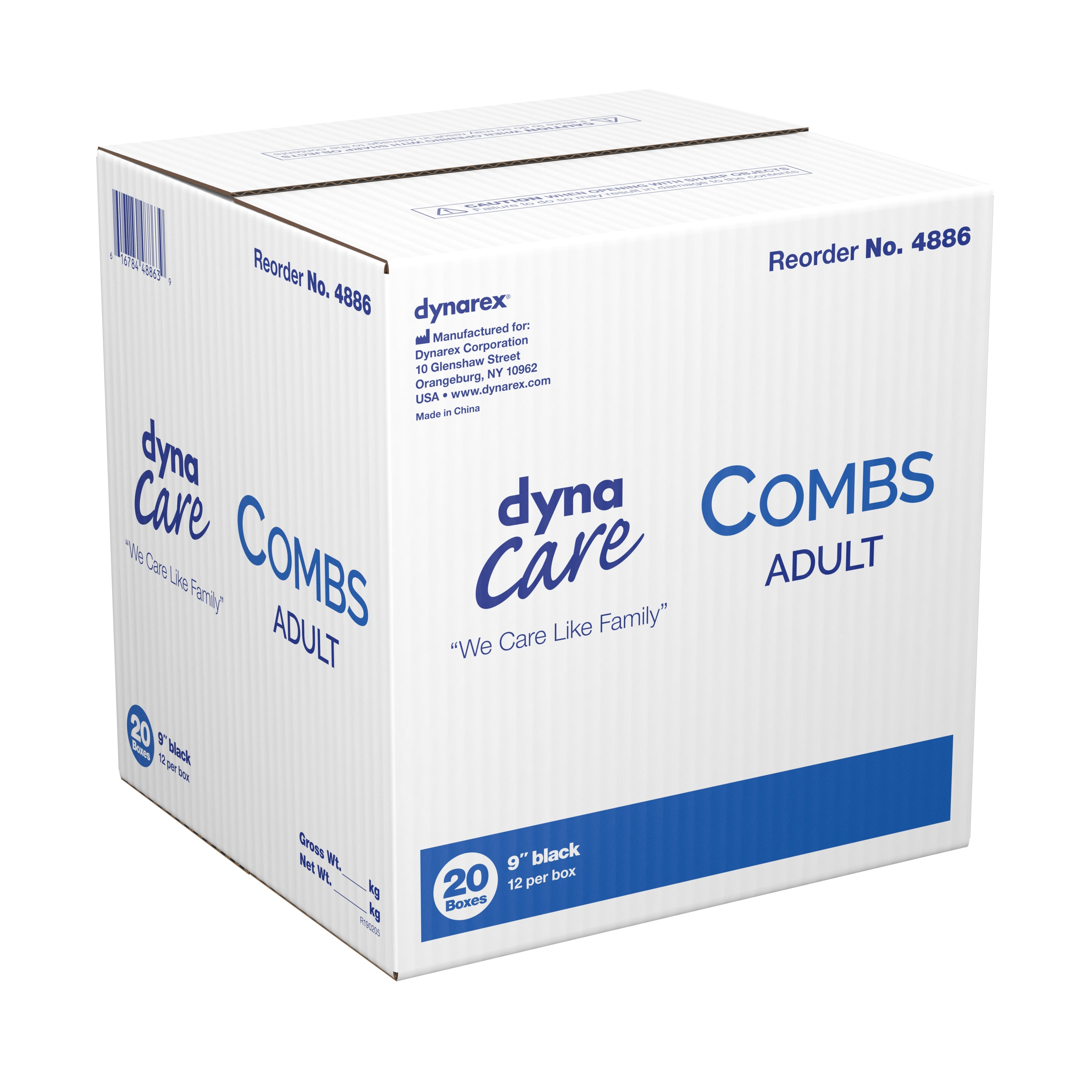 Comb Dynarex 9 Inch Black Plastic,Packaging Type- Box