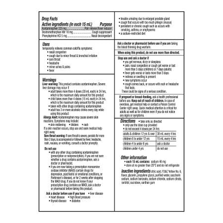 Cold and Cough Relief DayQuil Cold & Flu 325 mg - 10 mg - 5 mg / 15 mL Strength Liquid 8 oz.,Packaging Type- Each