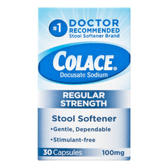 Stool Softener Colace Capsule 30 per Box 100 mg Strength Docusate Sodium