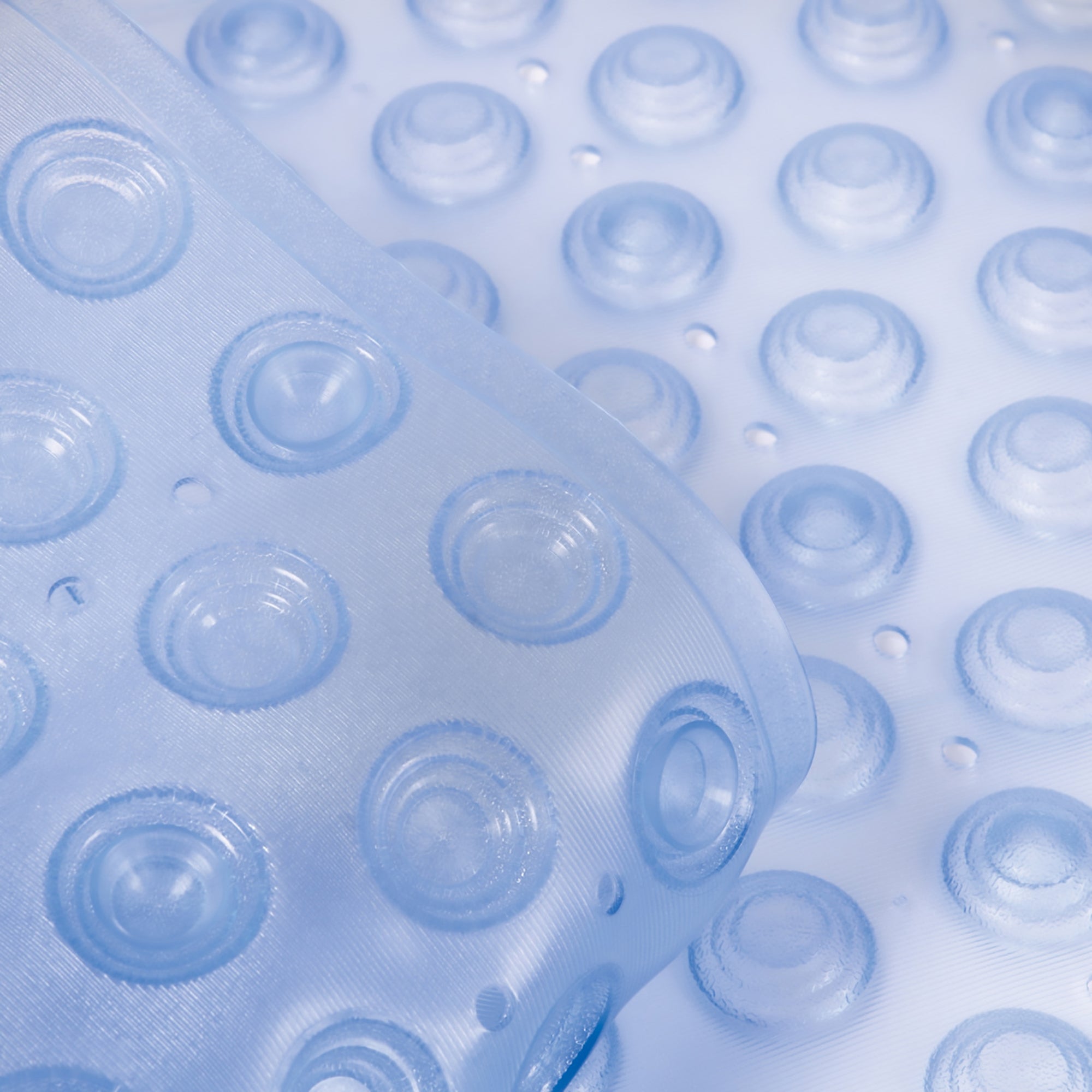 HealthSmart Non-Slip Bath Mat – Light Blue Vinyl with 200 Suction Cups, 16 x 40 in