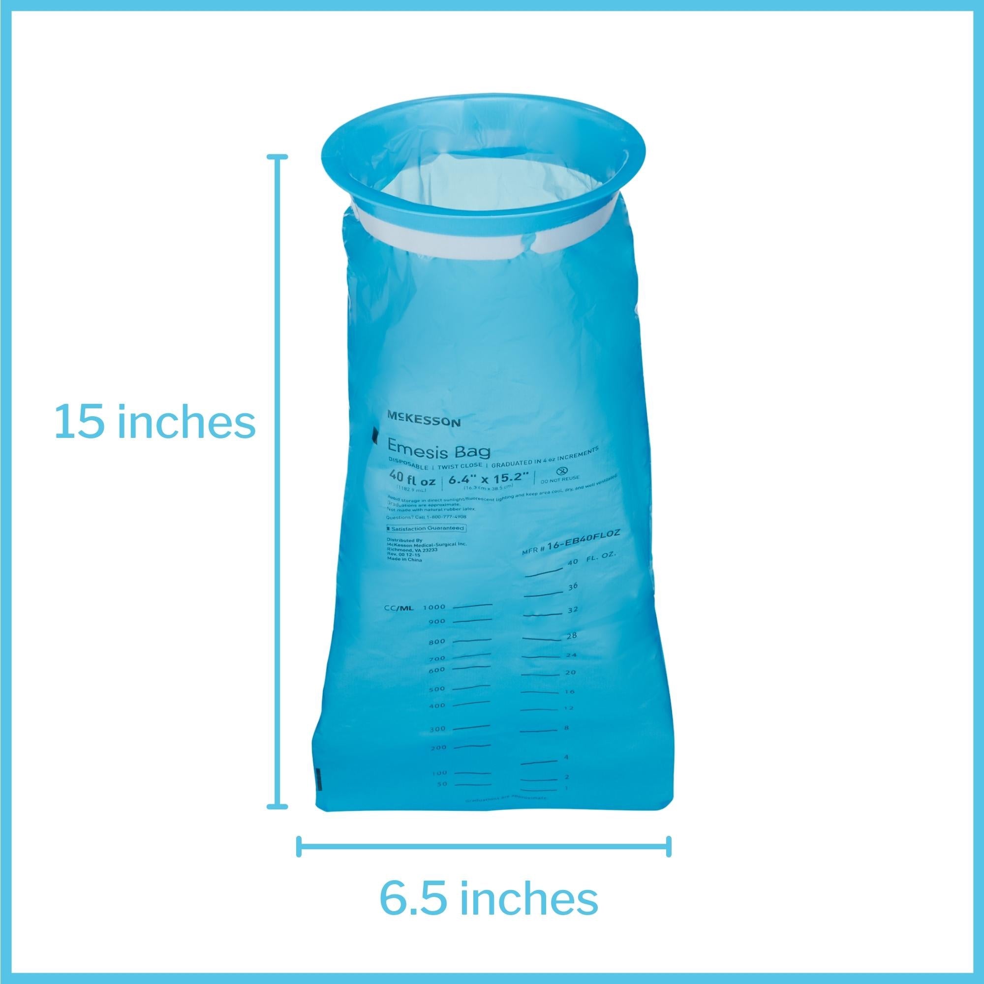 Emesis Bag McKesson 40 oz. Blue, Packaging Type- Case