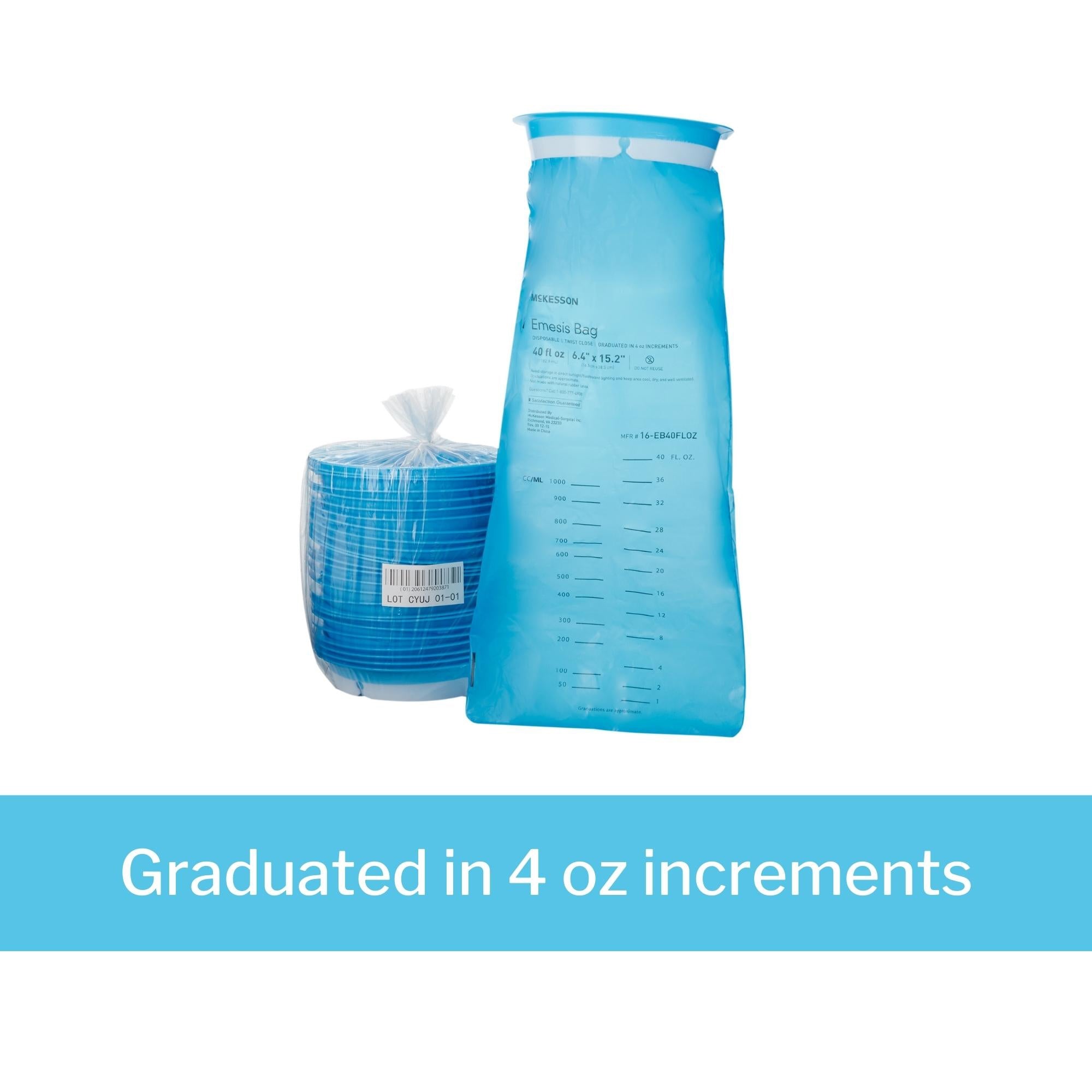 Emesis Bag McKesson 40 oz. Blue, Packaging Type- Case