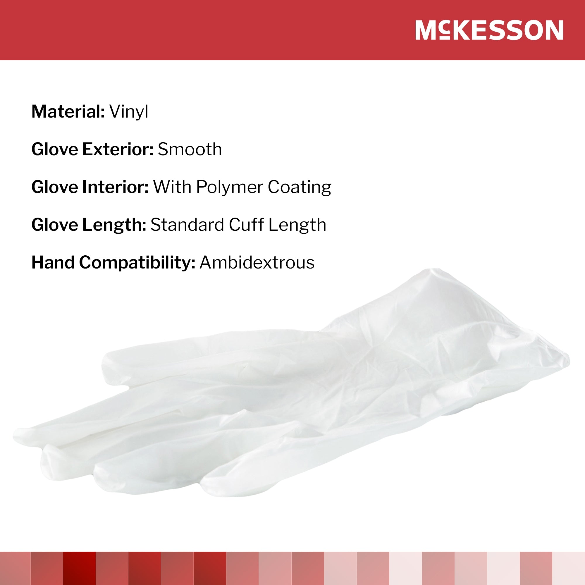 Exam Glove McKesson X-Large NonSterile Vinyl Standard Cuff Length Smooth Clear Not Rated | 10Box/Case
