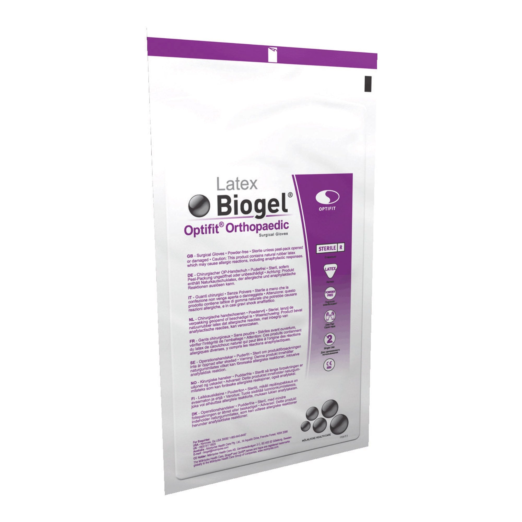 Surgical Glove Biogel Optifit Orthopaedic Size 8.5 Sterile Latex Standard Cuff Length Micro Textured Straw Not Chemo Approved