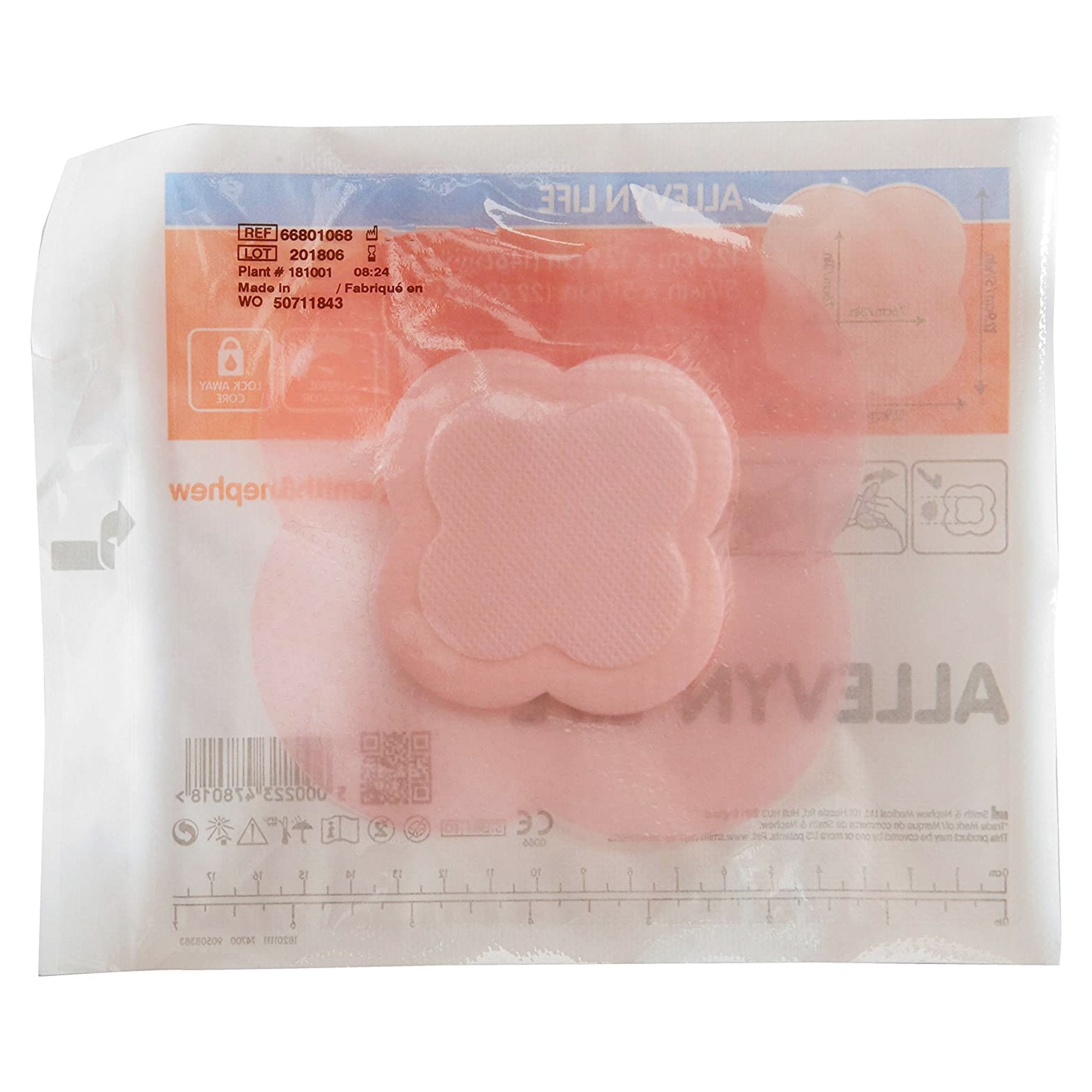 Foam Dressing Allevyn Life 5--1/16 X 5-1/16 Inch With Border Film Backing Silicone Gel Adhesive Quadrilobe Sterile,Packaging Type- Each