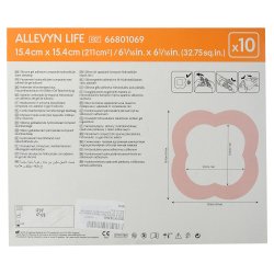 Foam Dressing Allevyn Life 6-1/16 X 6-1/16 Inch With Border Film Backing Silicone Gel Adhesive Quadrilobe Sterile - All Care Store