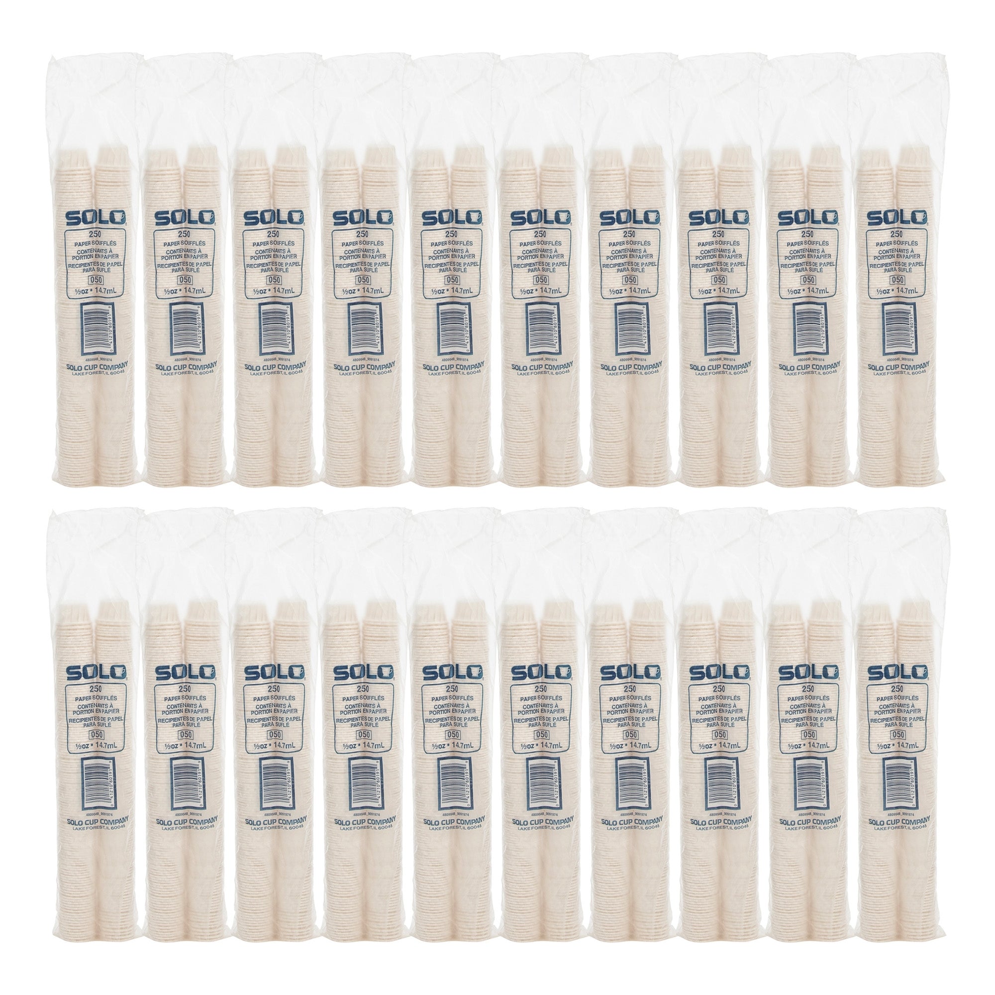Souffle Cup Solo 0.5 oz. White Paper Disposable, Packaging Type- Case