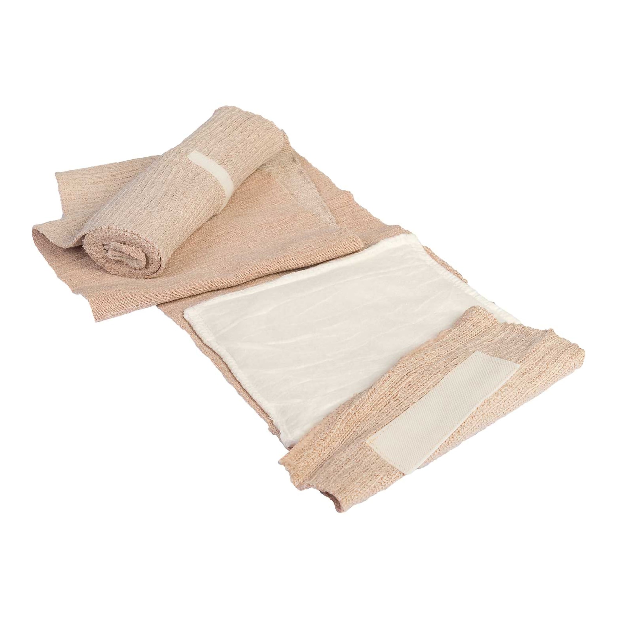 Trauma Pressure Dressing with Wrap ETD 6 X 70 Inch C-Clasp Closure Tan / White Sterile Standard Compression,Packaging Type- Each