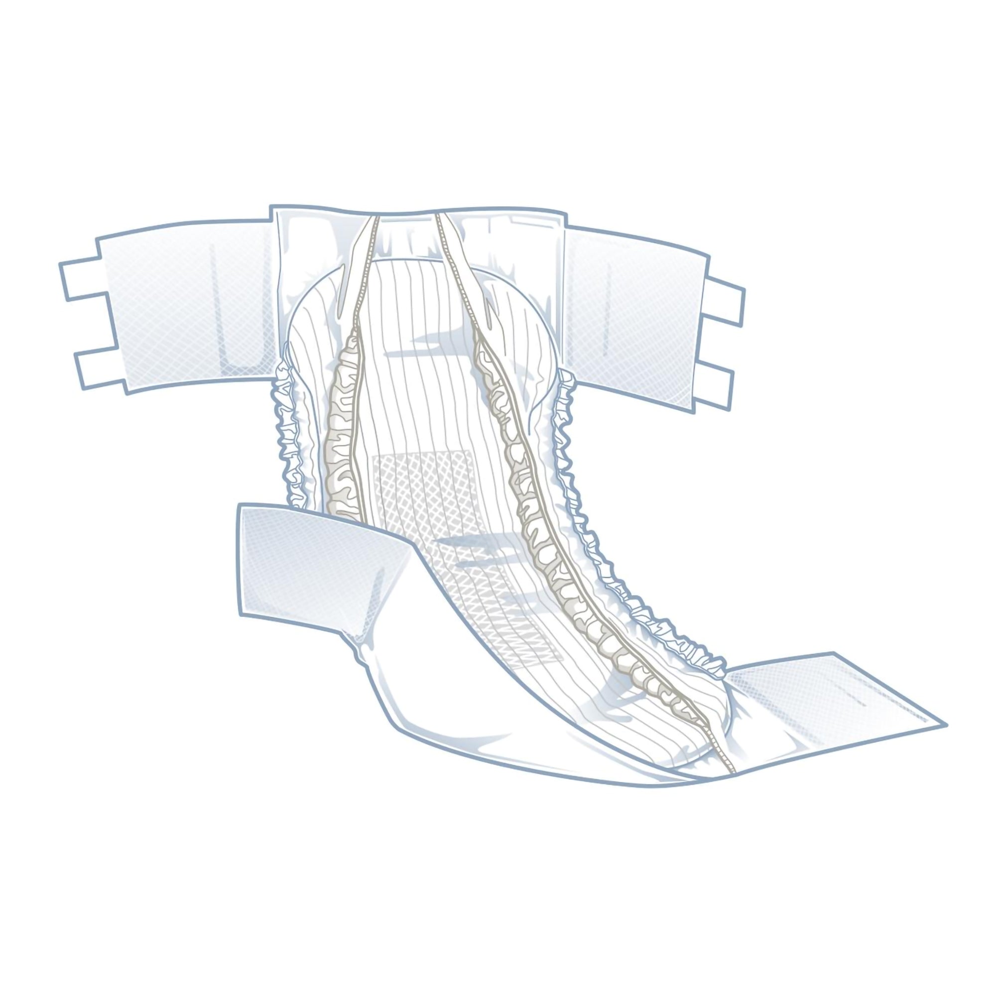 Unisex Adult Incontinence Brief FitRight Plus X-Large Disposable Moderate Absorbency, Packaging Type- Case