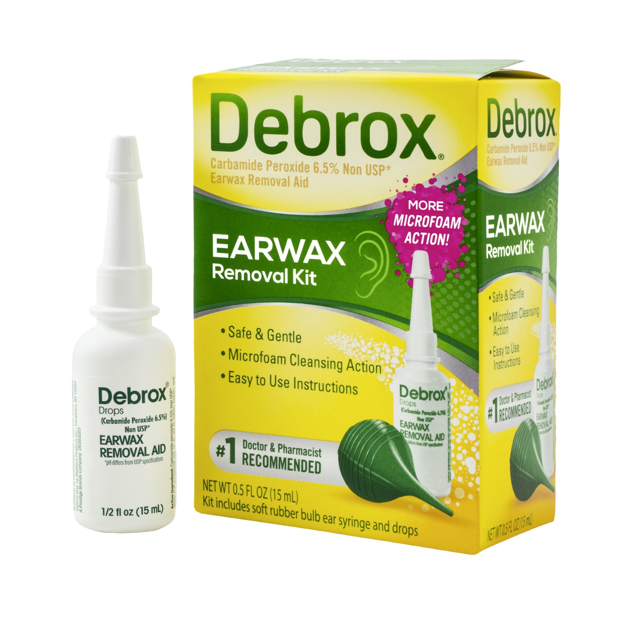 Ear Wax Remover Debrox 0.5 oz. Otic Drops 6.5% Strength Carbamide Peroxide,Packaging Type- Each