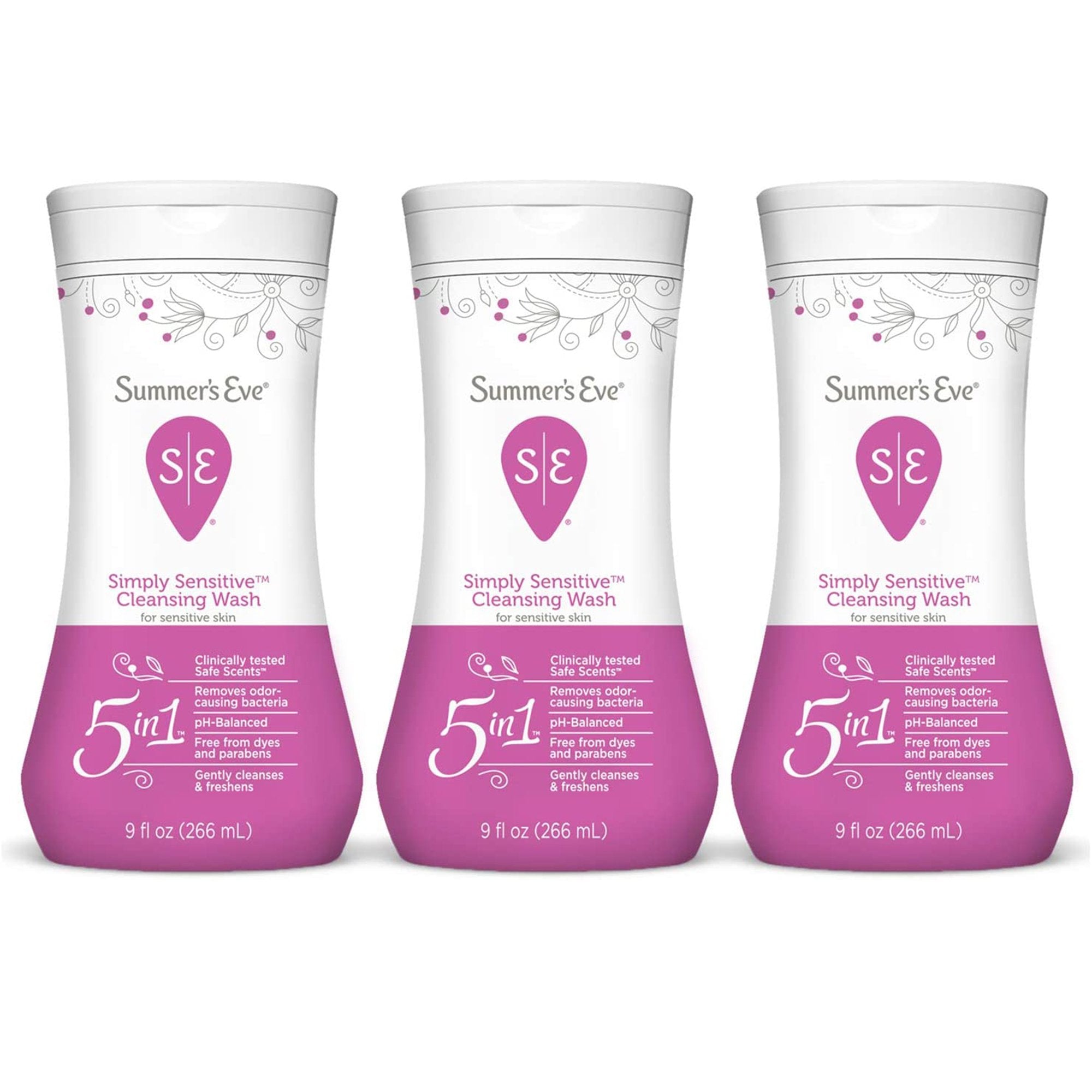 Jabón líquido femenino Summer's Eve, botella perfumada de 9 oz. Tipo de empaque: individual