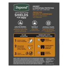 Bladder Control Pad Depend Fresh Protection for Men 5 X 7-1/2 Inch Light Absorbency Sodium Polyacrylate Core One Size Fits Most | 3PK/Case