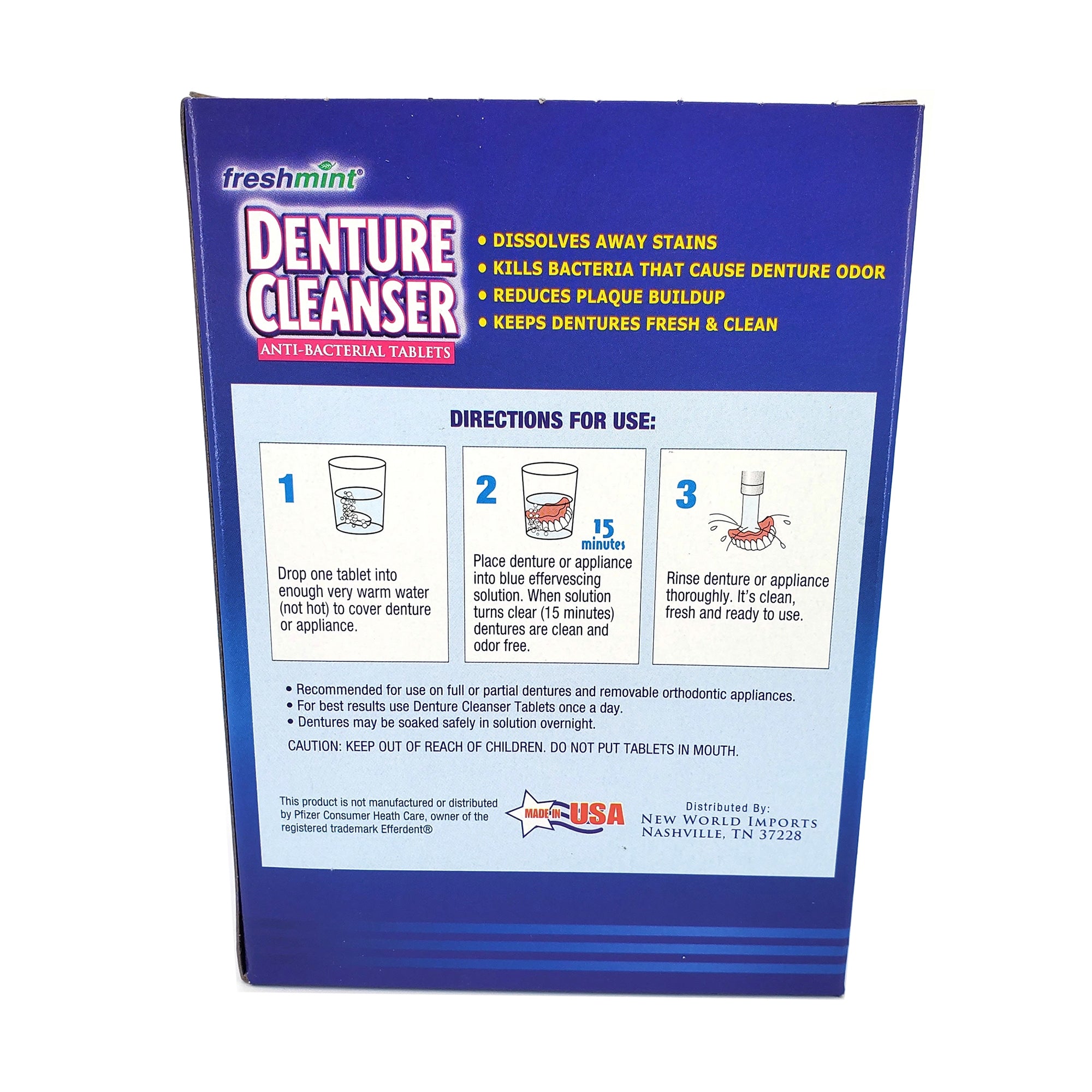 Denture Cleaner Freshmint Mint Flavor, Packaging Type- Case