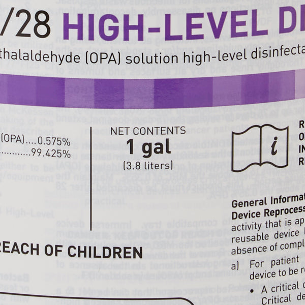 OPA High-Level Disinfectant McKesson OPA/28 RTU Liquid 1 gal. Jug Reusable, Packaging Type- Each
