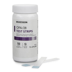 OPA Concentration Indicator McKesson OPA/28 Pad 50 Test Strips Bottle Single Use, Packaging Type- Case