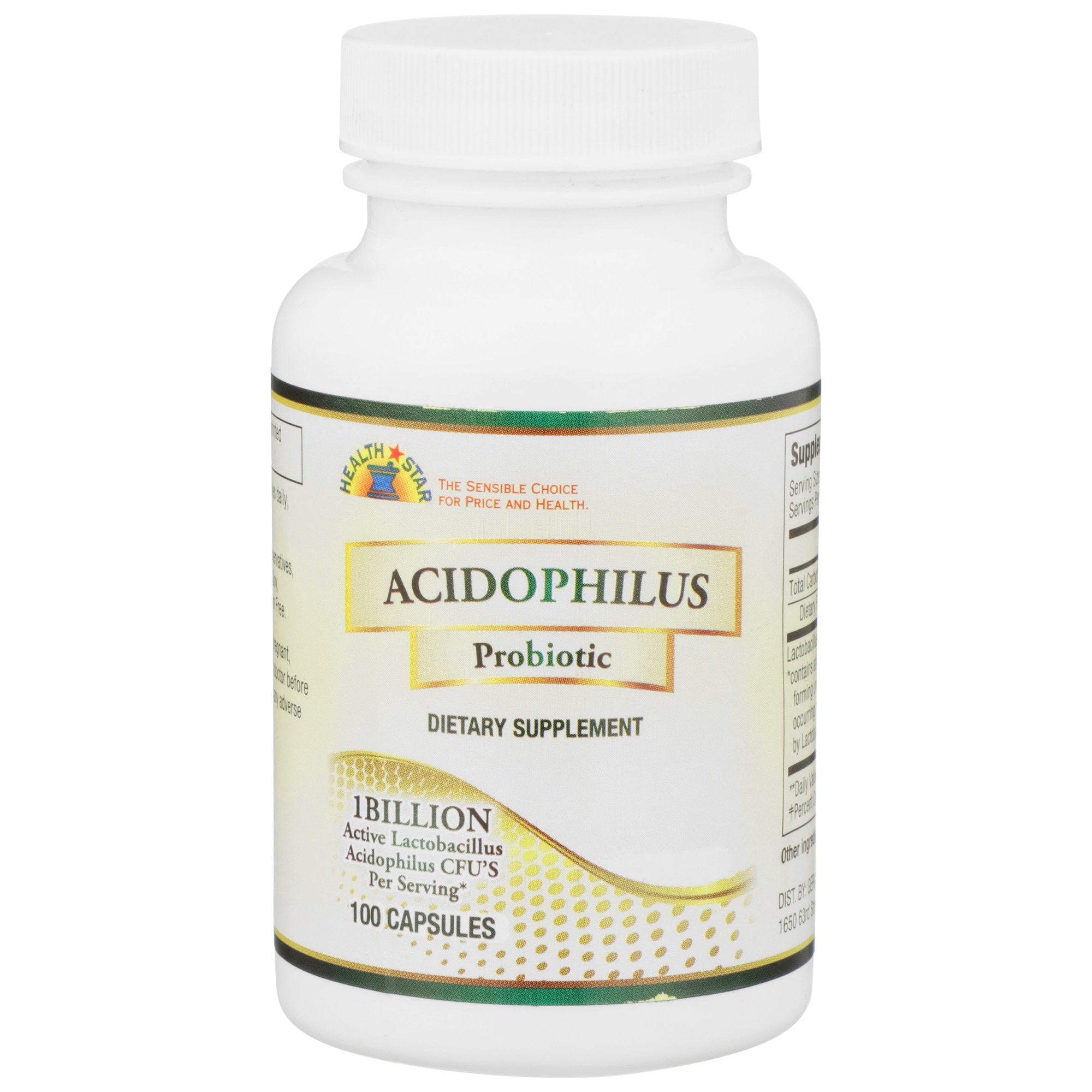 probiotic dietary supplement health star 100 per bottle capsule packaging type case