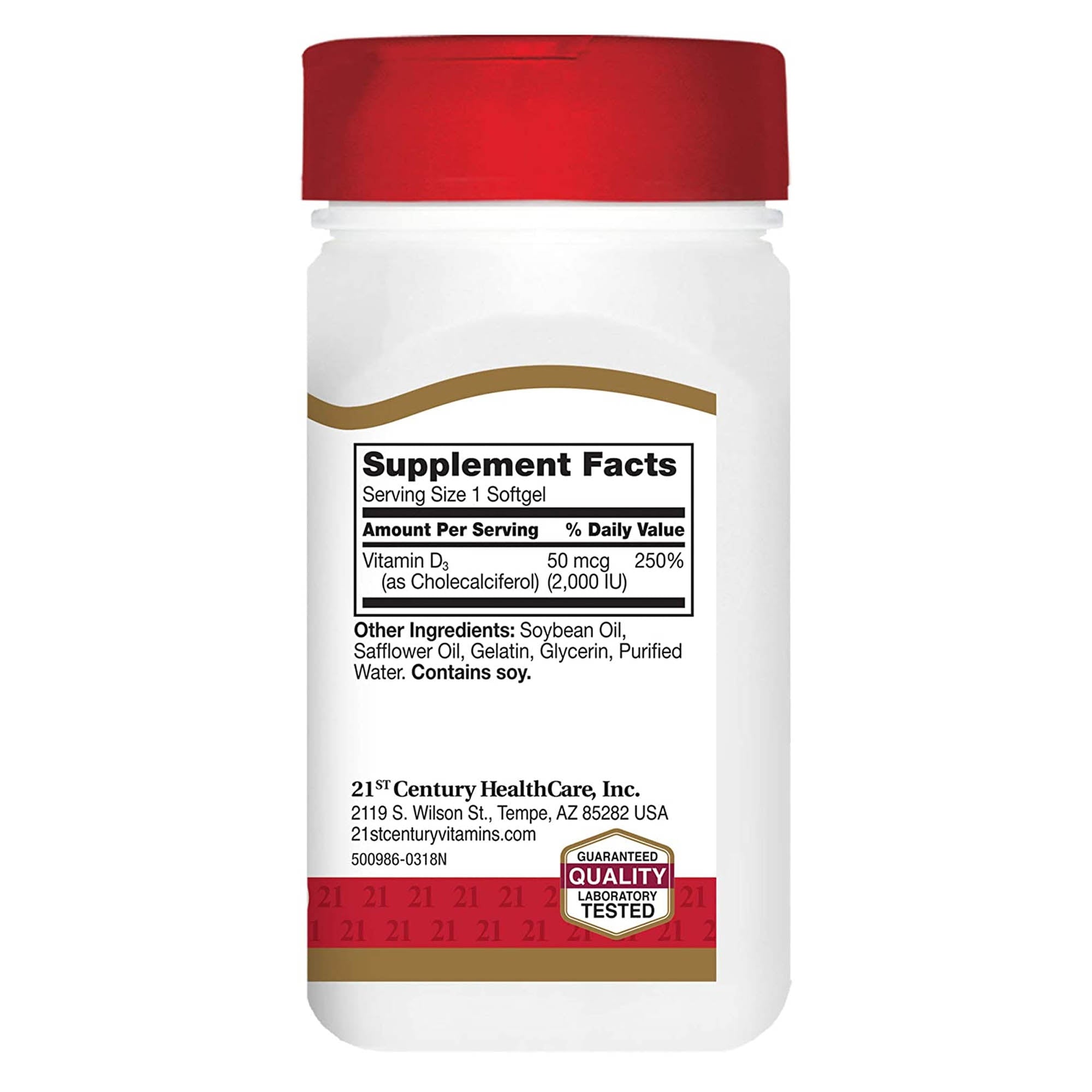 vitamin supplement 21st century® vitamin d 2 000 iu strength tablet 110 per bottle