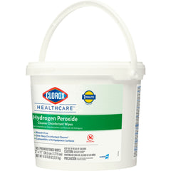 Clorox Healthcare Surface Disinfectant Cleaner Premoistened Hydrogen Peroxide Based Manual Pull Wipe 185 Count Pail Unscented NonSterile | 2CT/Case