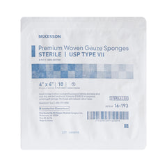 Gauze Sponge McKesson 4 X 4 Inch 8-Ply Sterile 10 per Tray, Packaging Type- Case