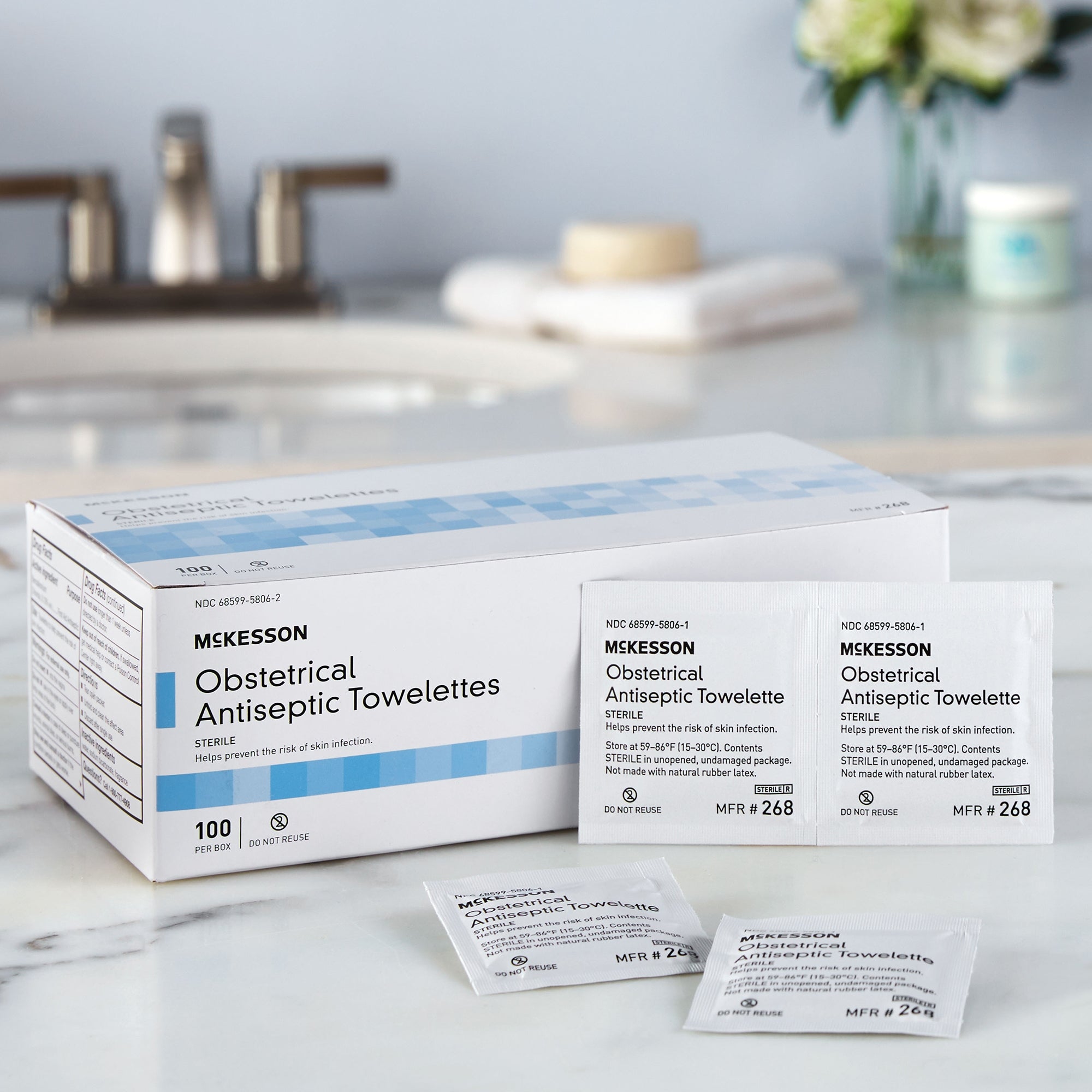 Obstetrical Cleansing Towelette McKesson Individual Packet Clean Scent 100 Count