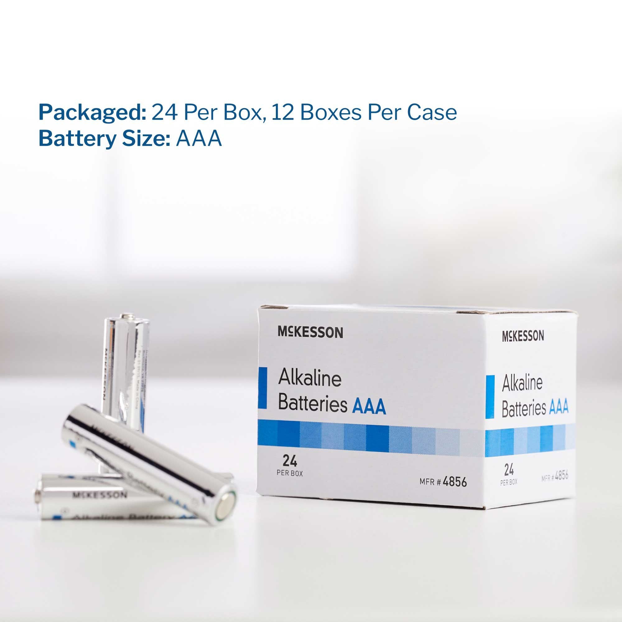 Alkaline Battery McKesson AAA Cell 1.5V Disposable 24 Pack, Packaging Type- Case
