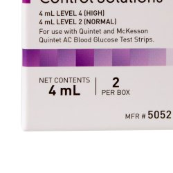 Blood Glucose Control Solution McKesson Quintet AC 2 X 4 mL Level 1 & 2