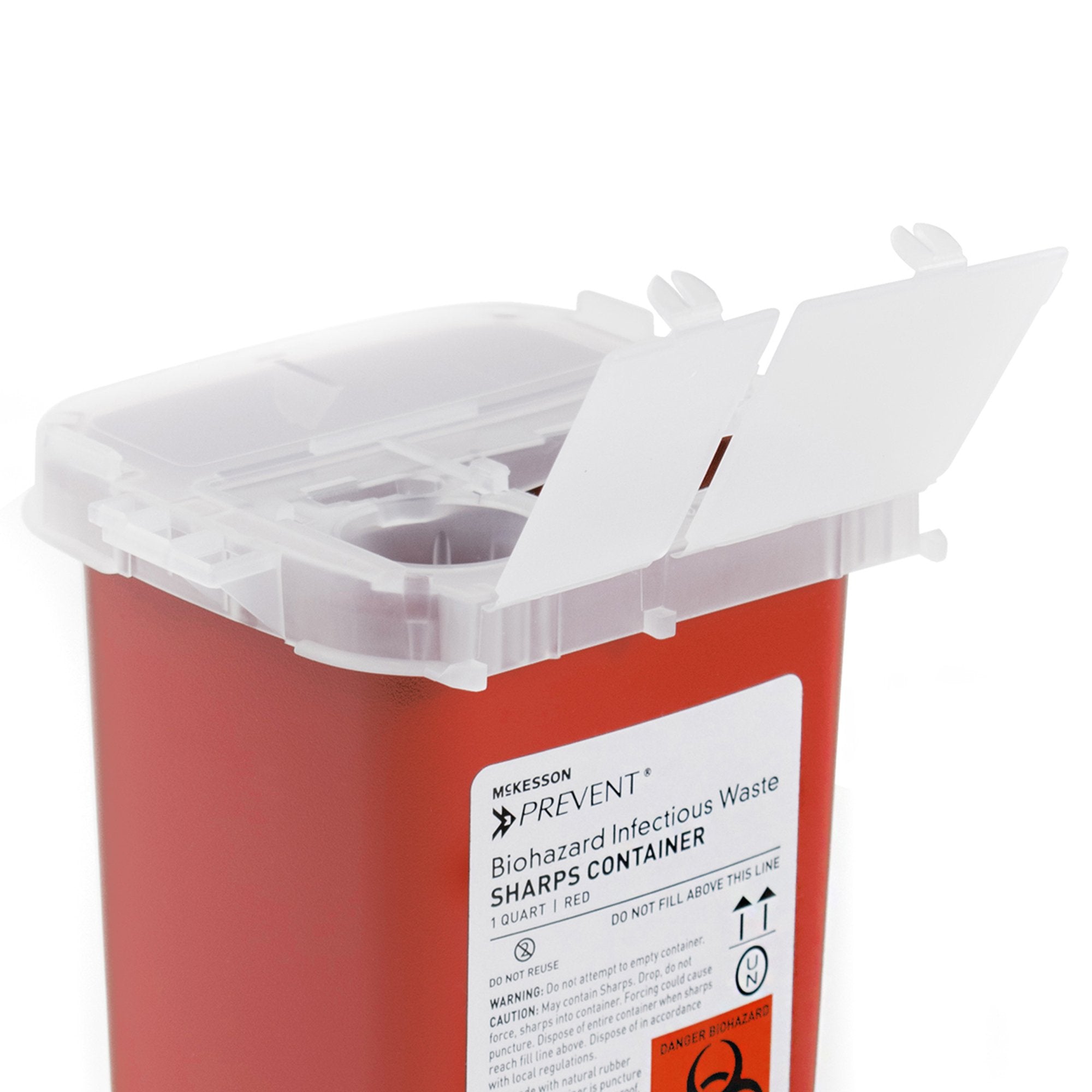 Sharps Container McKesson Prevent Red Base 6-1/4 H X 4-1/4 W X 4-1/4 D Inch Vertical Entry 0.25 Gallon, Packaging Type- Case
