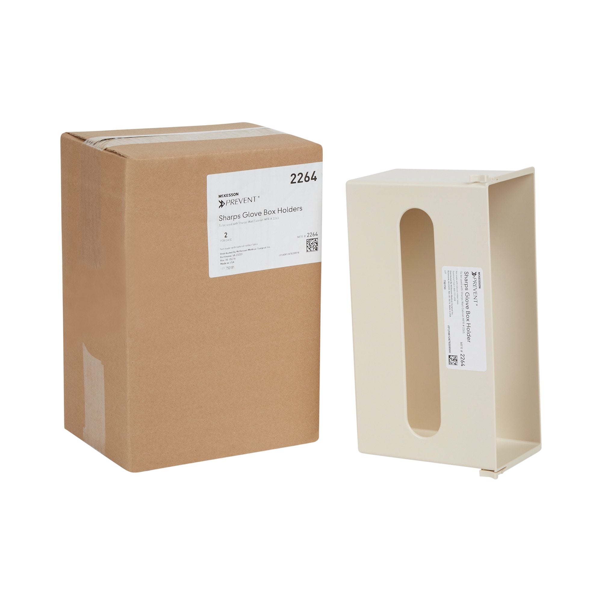 Glove Box Holder McKesson Prevent Vertical Mounted 1-Box Capacity Putty 3-7/8 X 6-1/2 X 11 Inch Plastic, Packaging Type- Case
