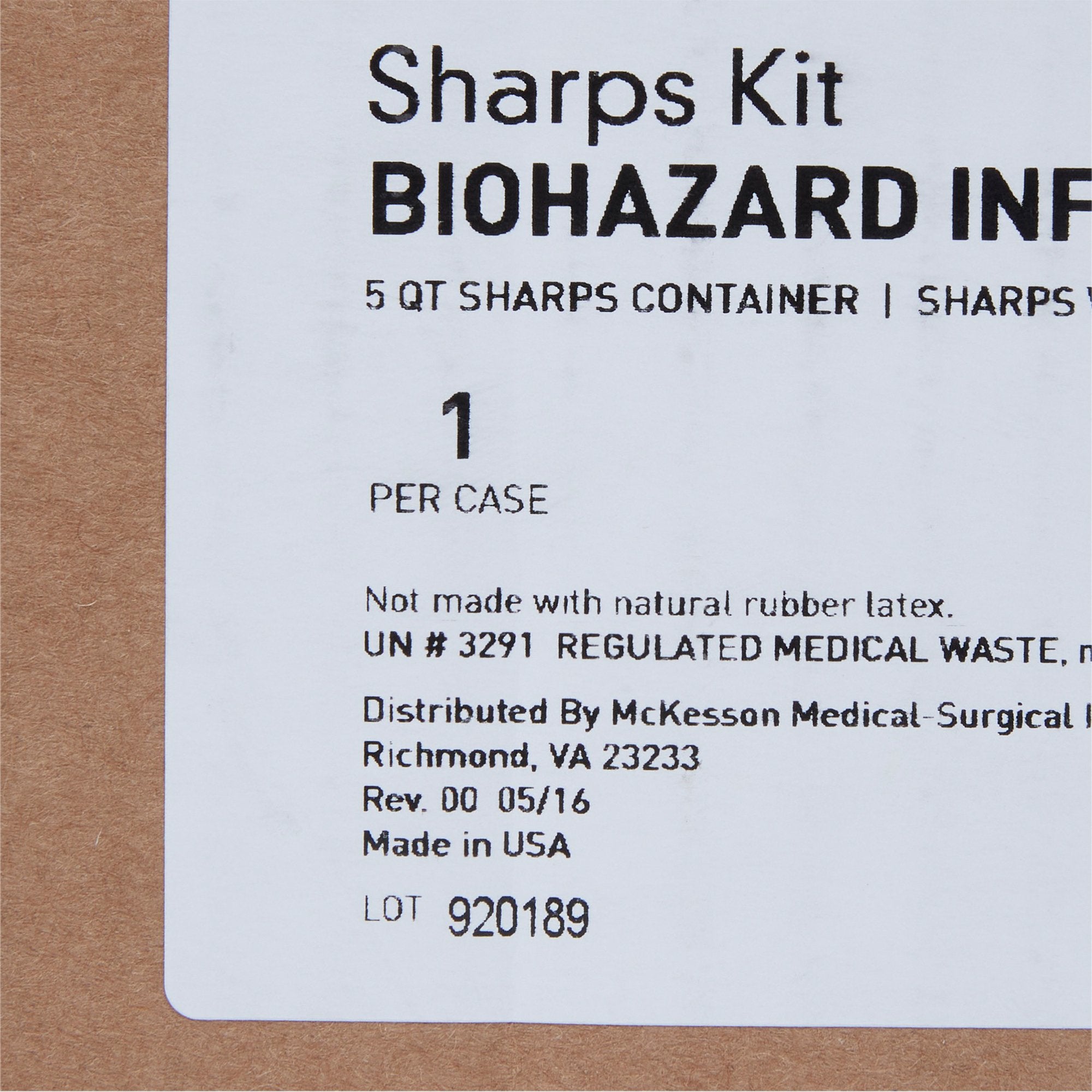 Sharps 5 Qt Container W/glove Box