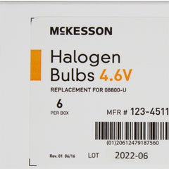 Vaginal Specula Replacement Bulb McKesson Halogen 4.6 Volt 3 Watt, Packaging Type - Box