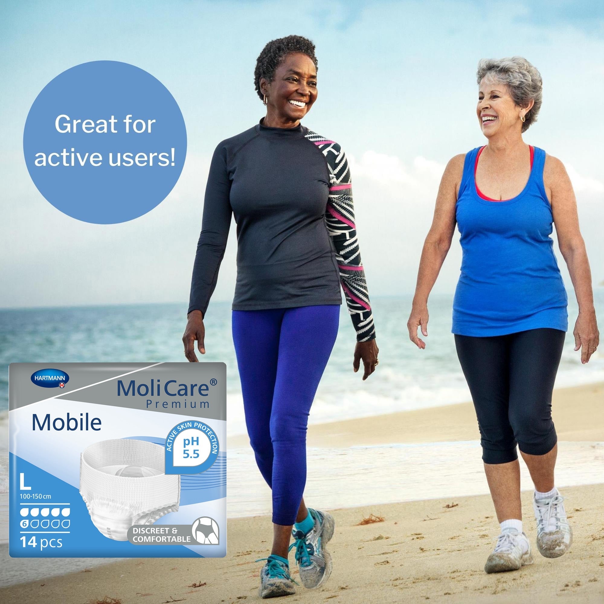 Unisex Adult Absorbent Underwear MoliCare Premium Mobile 6D Pull On with Tear Away Seams Large Disposable Moderate Absorbency, Packaging Type- Case