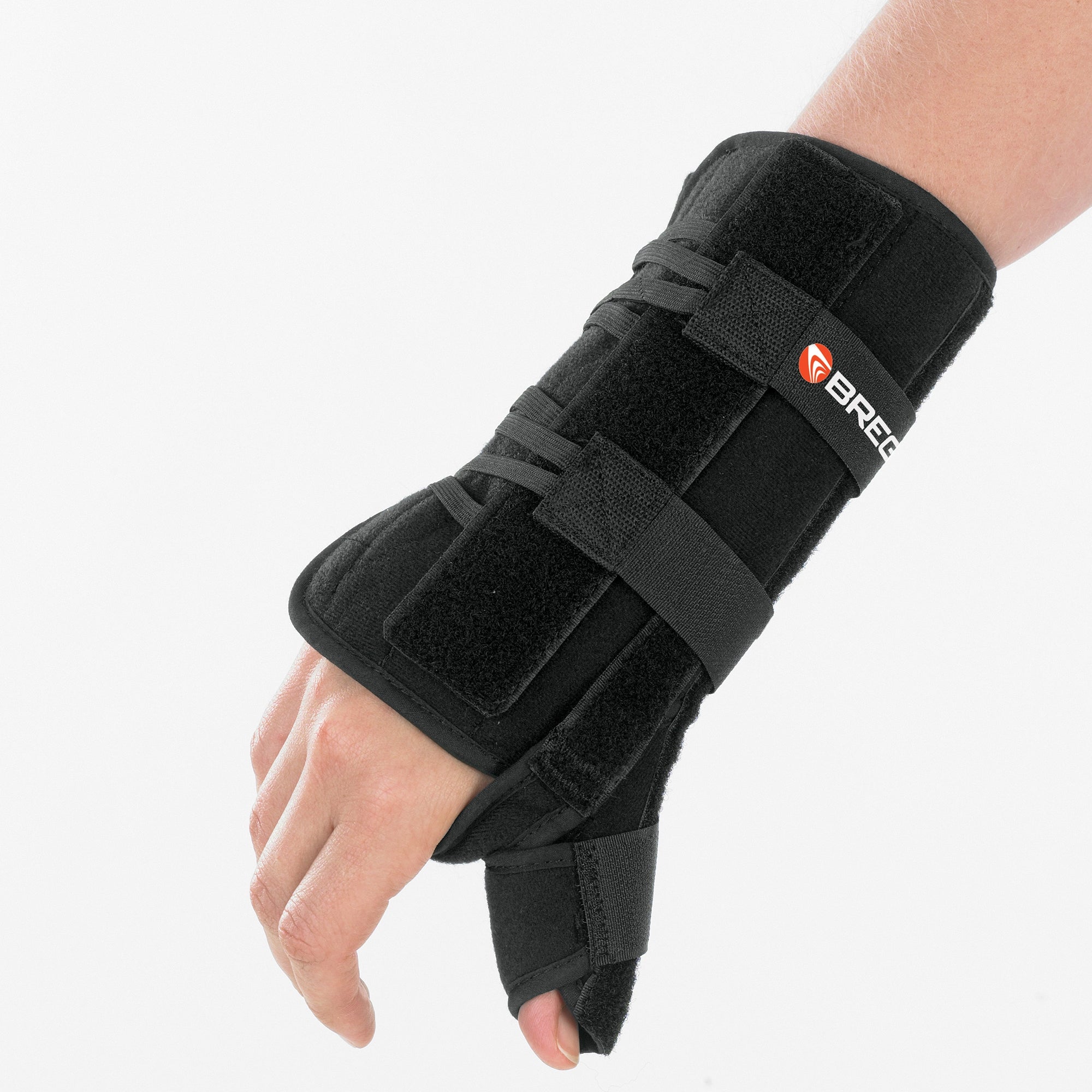 Wrist Brace with Thumb Spica Apollo Universal Aluminum / Foam Left Hand Black One Size Fits Most,Packaging Type- Each