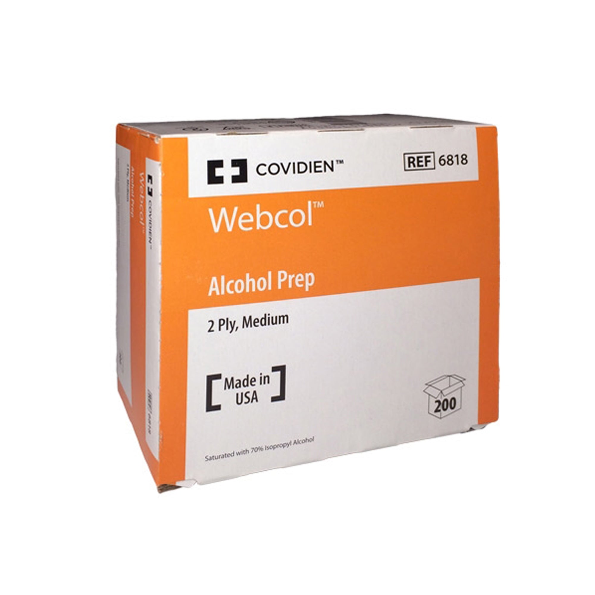Alcohol Prep Pad Webcol 70% Strength Isopropyl Alcohol Individual Packet Medium Sterile, Packaging Type- Case