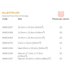 Foam Dressing Allevyn Life 9-4/5 X 9-9/10 Inch With Border Film Backing Silicone Gel Adhesive Heel Sterile