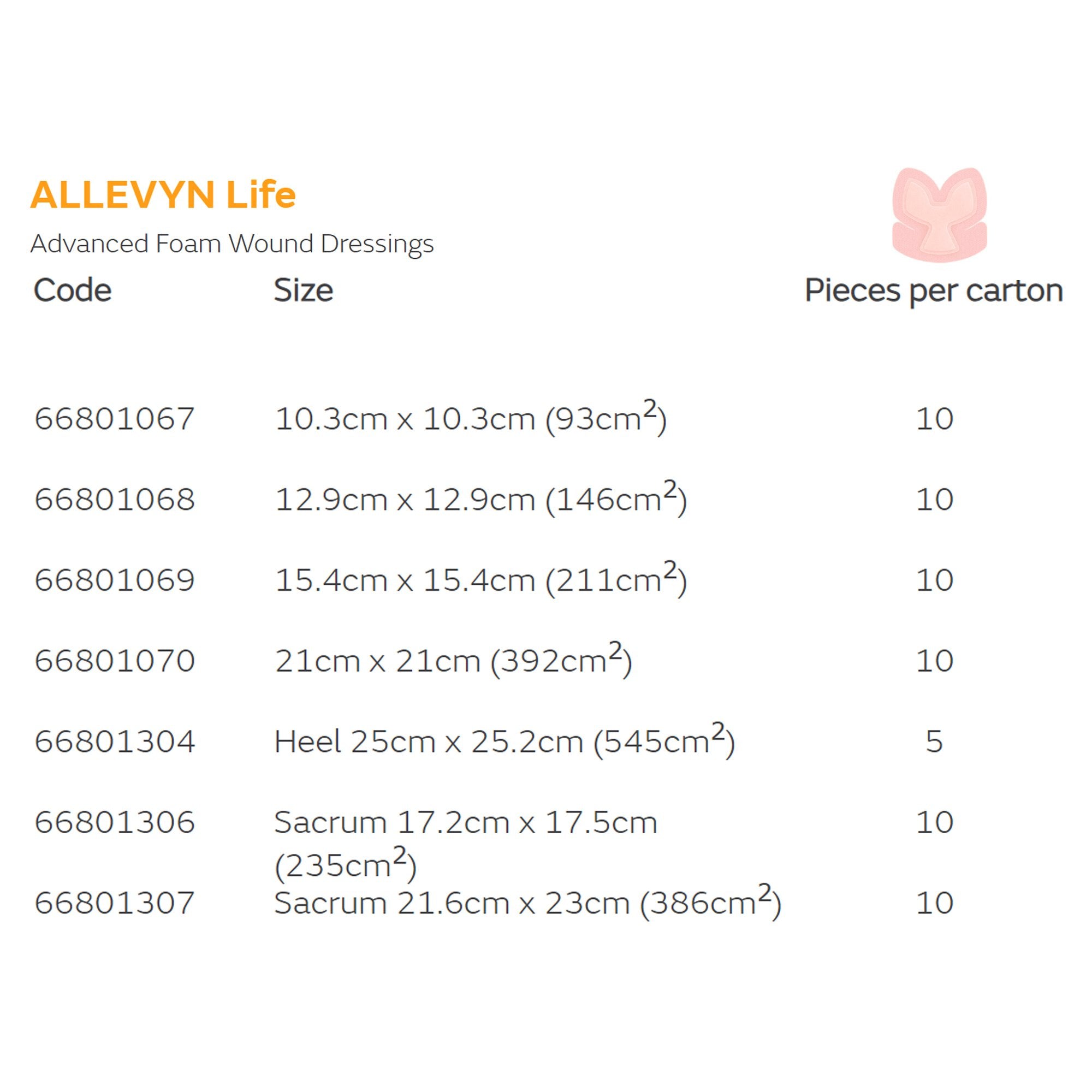 Foam Dressing Allevyn Life 9-4/5 X 9-9/10 Inch With Border Film Backing Silicone Gel Adhesive Heel Sterile,Packaging Type- Box