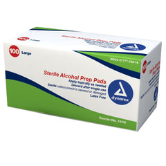 Alcohol Prep Pad Dynarex 70% Strength Isopropyl Alcohol Individual Packet Large Sterile, Packaging Type- Case