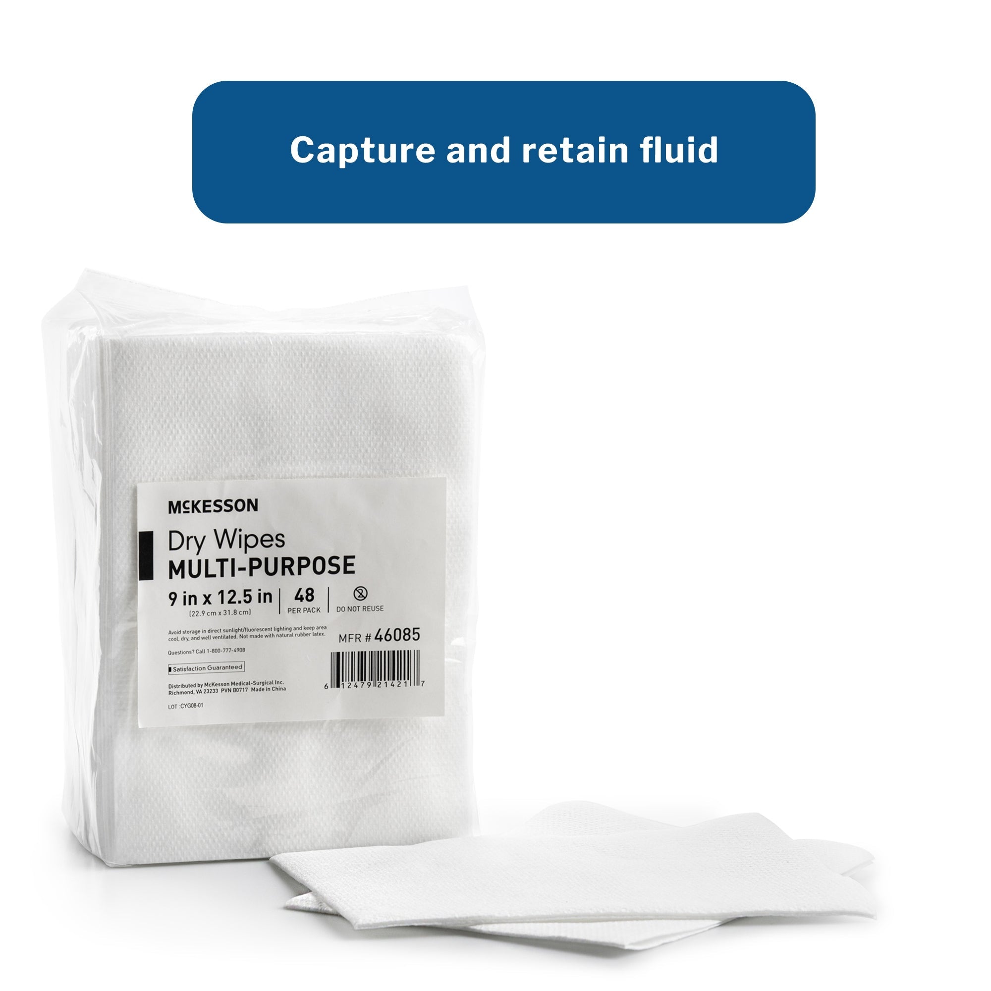 Toallita de trabajo McKesson de uso medio blanca, no estéril, desechable, 9 x 12-1/2 pulgadas, tipo de embalaje: caja