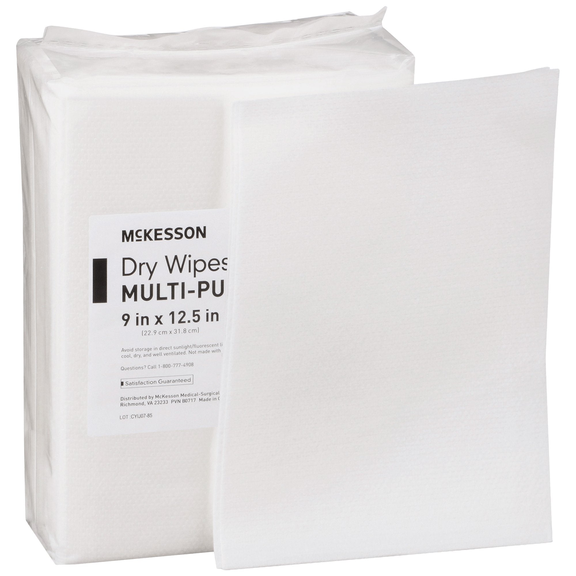Toallita de trabajo McKesson de uso medio blanca, no estéril, desechable, 9 x 12-1/2 pulgadas, tipo de embalaje: caja