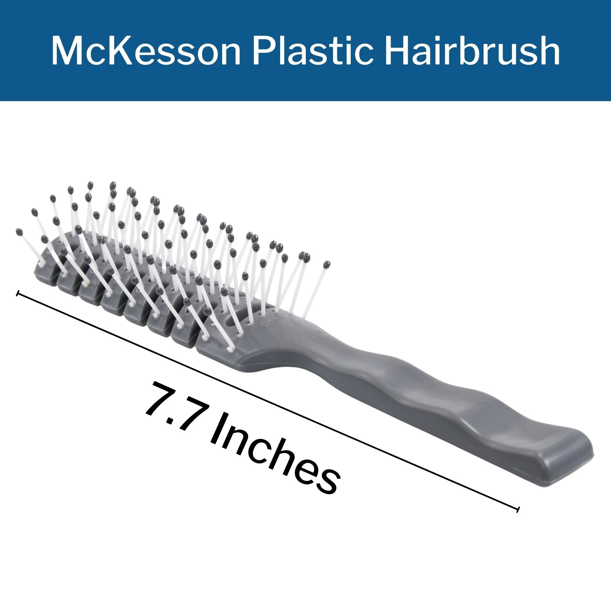 Hairbrush McKesson Plastic Bristles 7.7 Inch, Packaging Type- Each