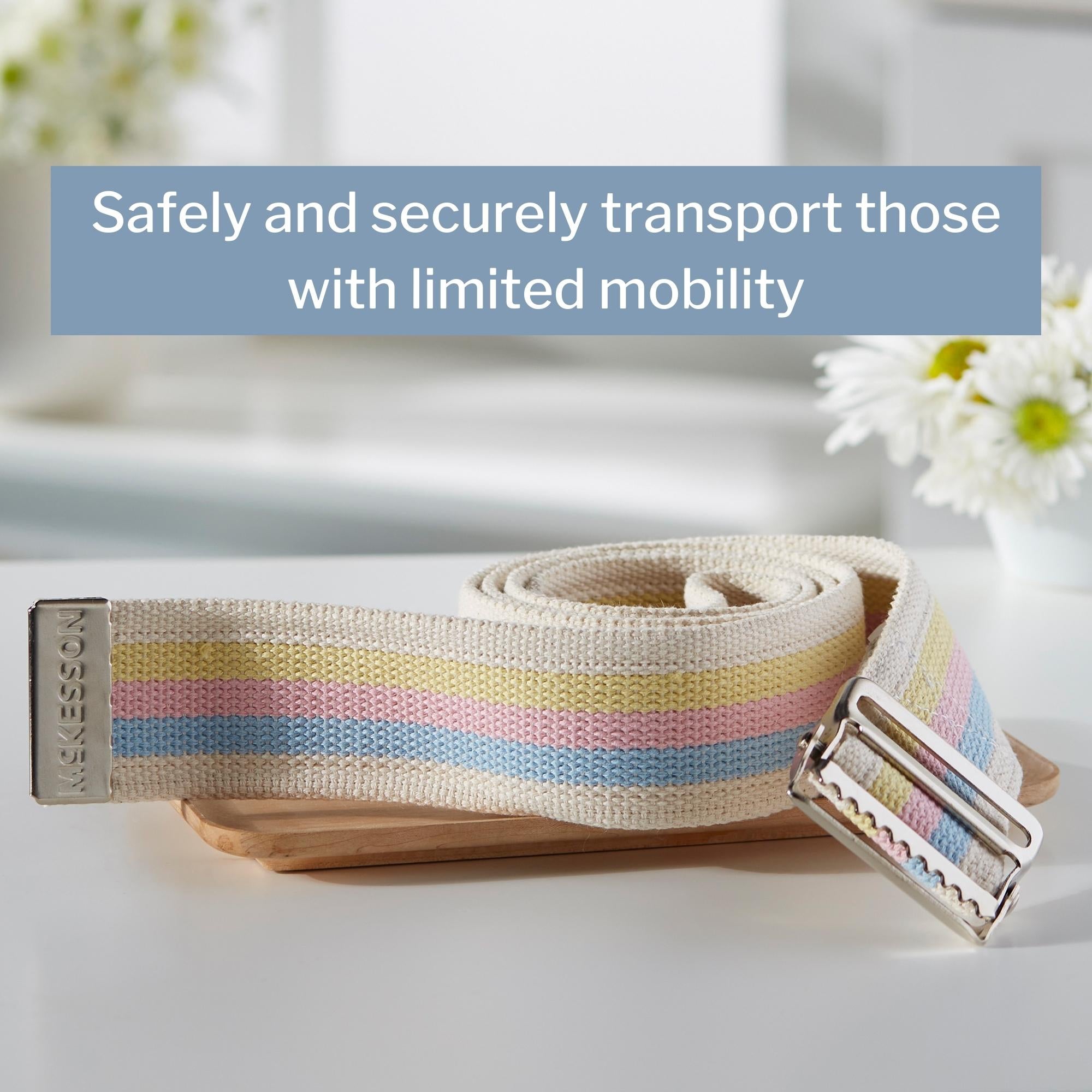 Gait Belt McKesson 60 Inch Length Pastel Stripe, Packaging Type - Each