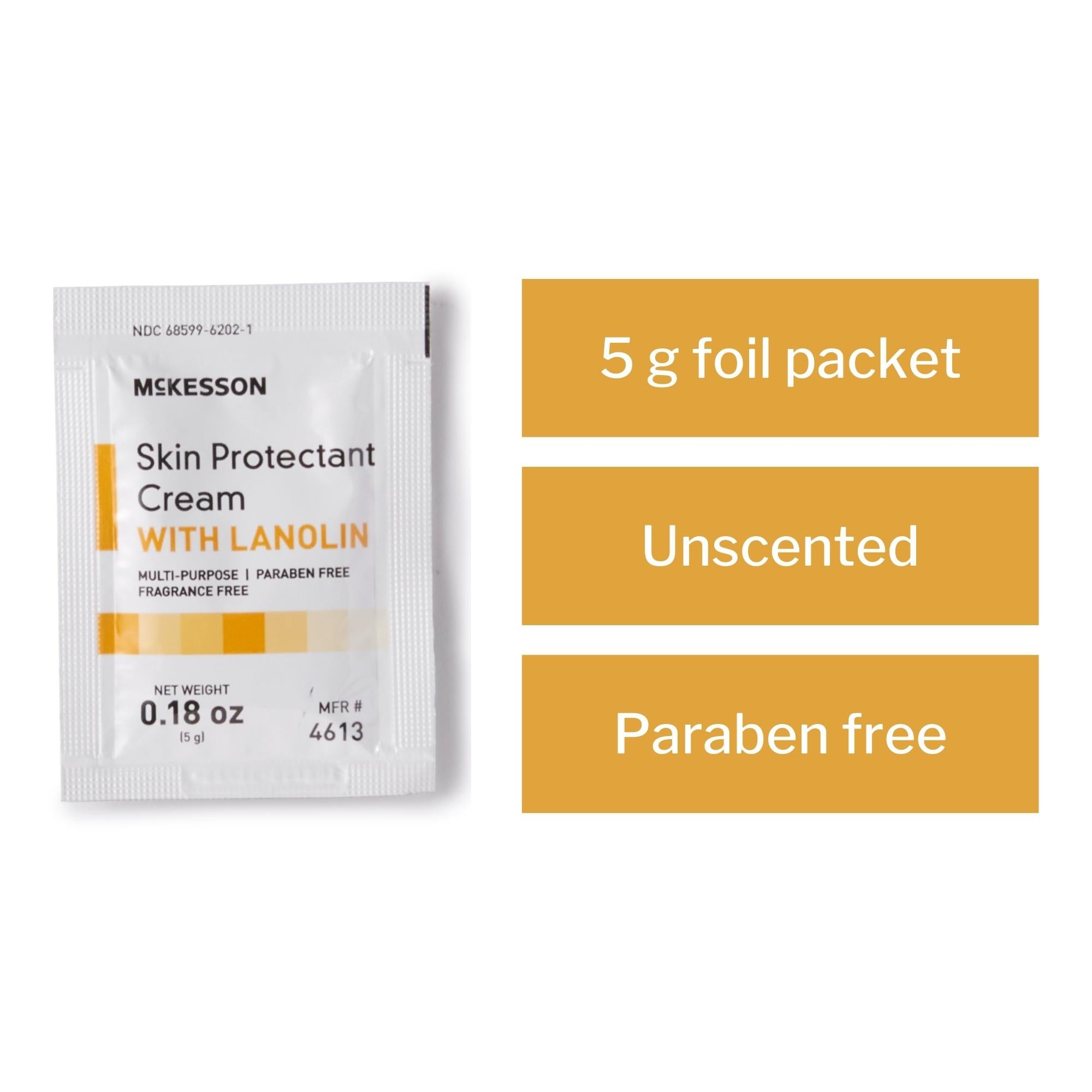 Skin Protectant Mckesson 5 Gram Individual Packet Unscented Cream