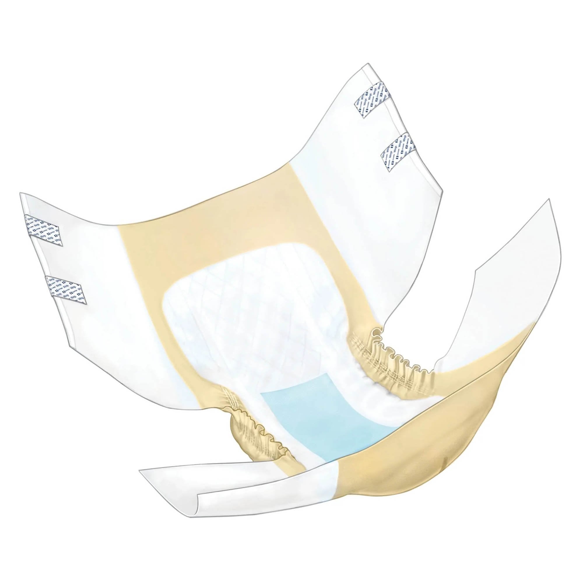 Unisex Adult Incontinence Brief Wings Overnight Quilted X-Large Disposable Heavy Absorbency, Packaging Type- Case