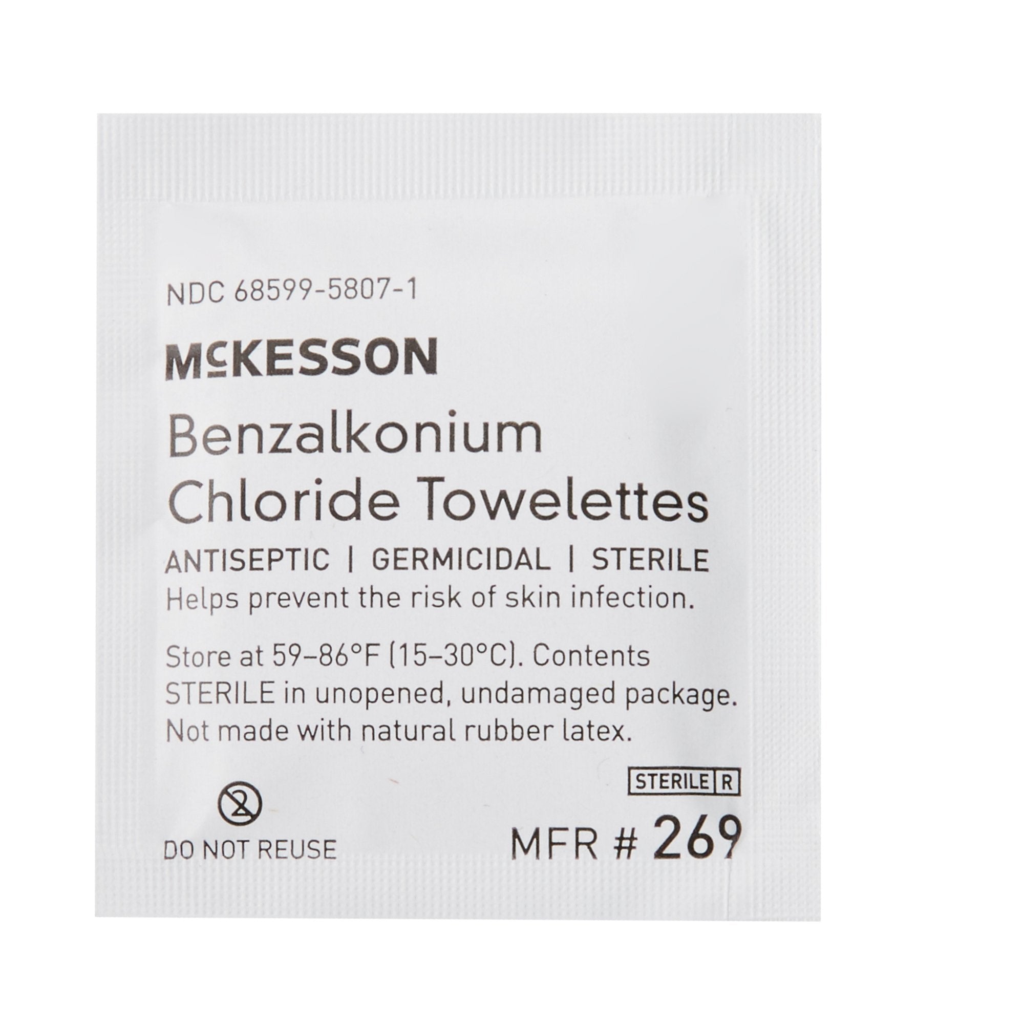 Antiseptic Skin Towelette McKesson Individual Packet Unscented 100 Count, Packaging Type- Each