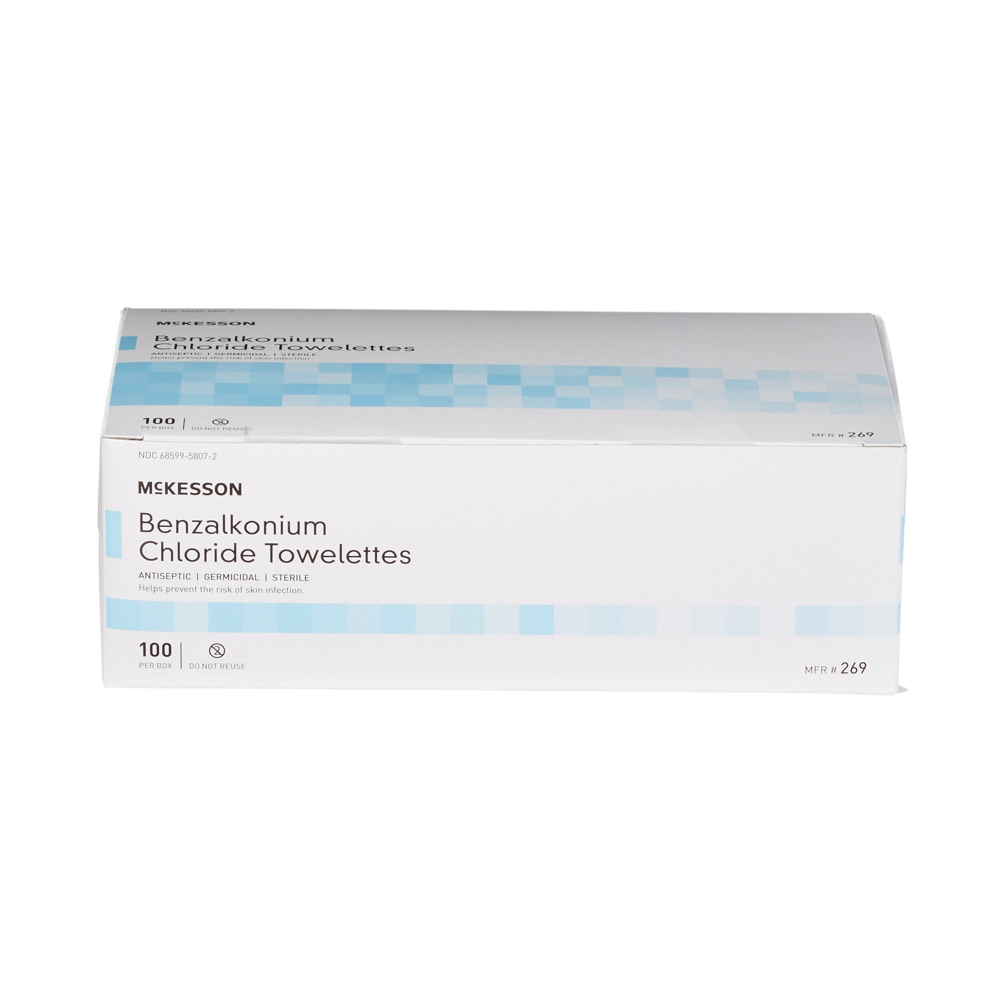 Antiseptic Skin Towelette McKesson Individual Packet Unscented 100 Count, Packaging Type- Case