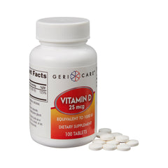 Vitamin Supplement Geri-Care® Vitamin D3 1,000 IU Strength Tablet 100 per Bottle